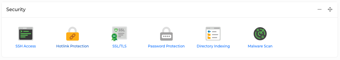 Cloud Control Panel - Security Section (SSL)